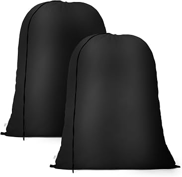 OTraki Small Laundry Bag 16x20 Inch Laundry Sack Bag with Drawstring Closure 2 Pack Laundry Wash Bag Dirty Clothes Organizer Machine Washable for Camp Drying Do Not Exceed 176  Black