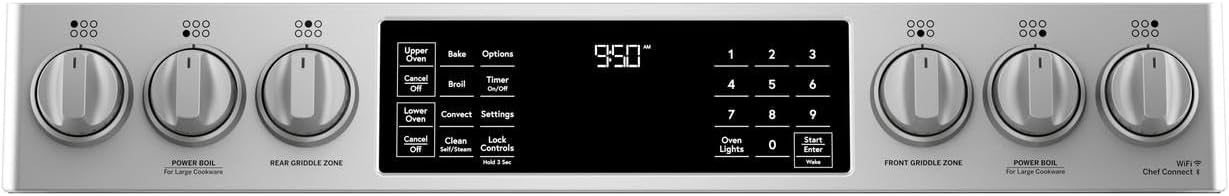 GE C2S950P2MS1 Cafe 30 inch Smart Double-Oven Range With Convection Bundle with Premium 3 YR CPS Enhanced Protection Pack