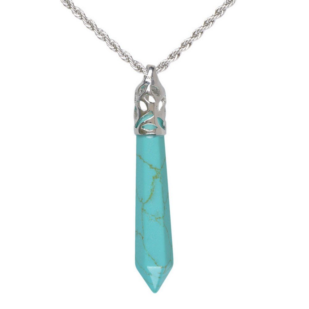 JustinstonesHexagonal Pointed Reiki Chakra Pendant Stainless Steel Chain Necklace 20 Inch Iron Gift Box