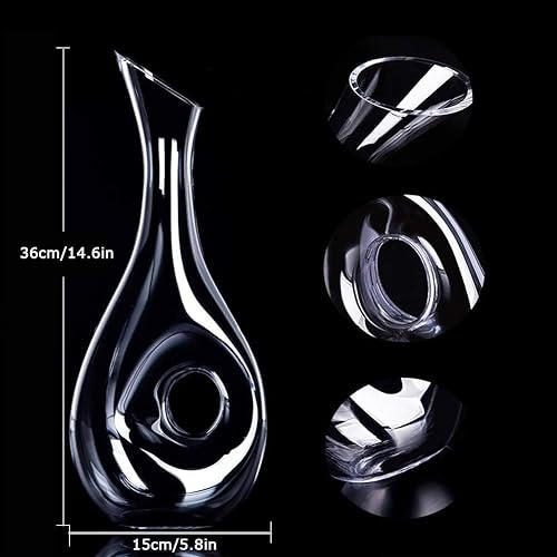 Miniatura 2 de Decantador de vino, jarra de vino tinto de 1.2L, regalos de vino, aireador de vino de cristal