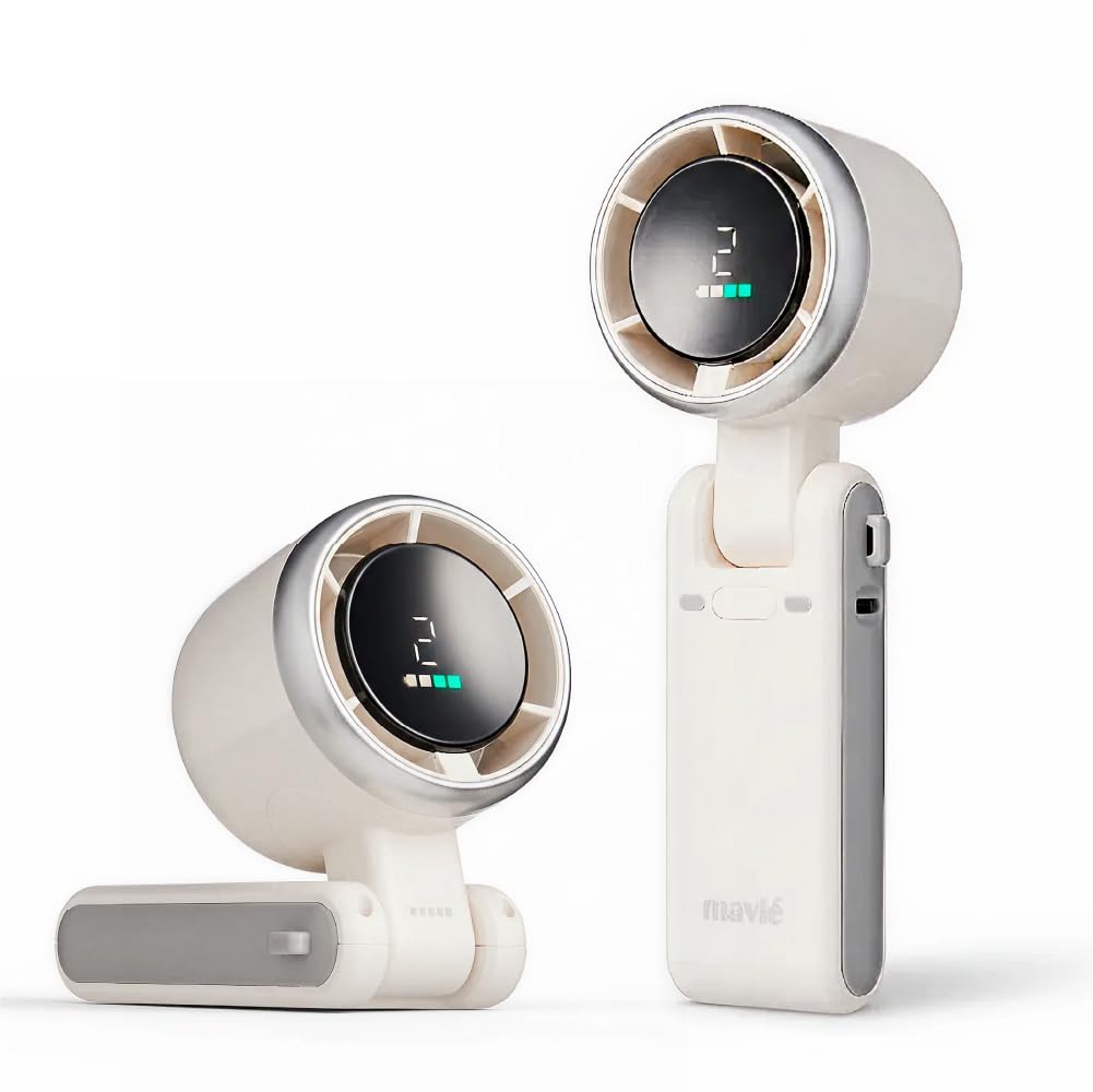 Mini ventilador de cuello y escritorio recargable MAVIÉ con diseño plegable portátil