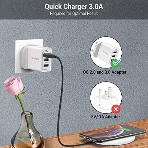 ULTRICS Wireless Charger, Wireless Enabled Ultra Slim Quick Charging Pad Compatible with iPhone 14 Pro Max/ 13/12/ 11/ SE/XS Max/XR/X, Galaxy S21 Ultra/ S20/ S10/ S9/ S8 Plus, S7/ S6, Note 20/10 - Image 3