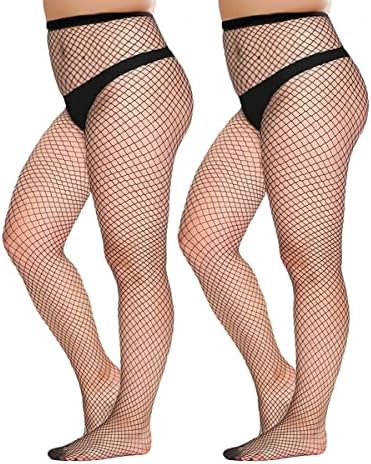 Womem's Sexy Black Fishnet Tights Plus Size Net Pantyhose Stockings image 5