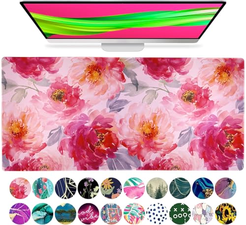 Grand tapis de souris French KOKO pour bureau étendu de design mignon