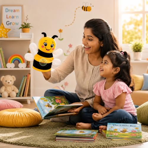 Image of Chi-Chimpu Toyss Honey Bee Hand Puppet 22cm for Kids Soft Storytelling Toy