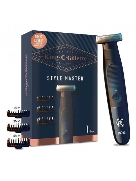 King C. Gillette Style Master - Trimmer per il viso senza fili da uomo con lama 4D