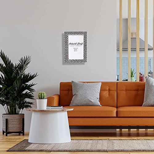 Artwork Craft Handmade White Bone Photo Frame Geometric Black Painting Vintage Boho Picture Frames For Table-Top/Wall Decor (4X6 Inches) #TOP2