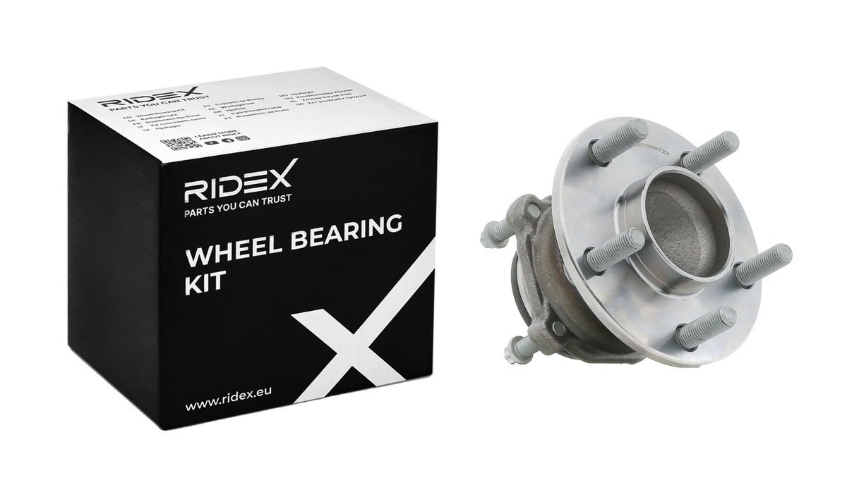 RIDEX 654W0426 Juego de cojinete de rueda Trasero ambos lados con buje de rueda con anillo sensor magnético incorporado con tornillos Compatible con VOLVO V50 545