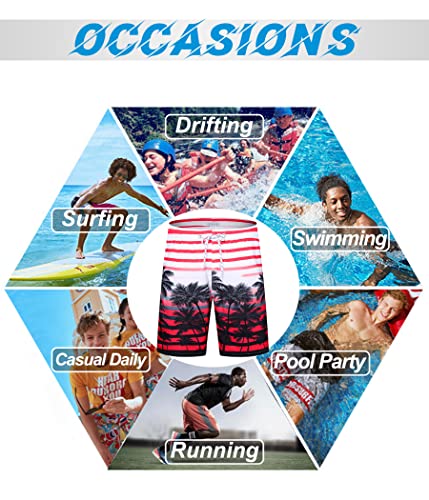 Aptro Swim Trunks Palm Beach Swimwear Board Shorts Mens Swimwear #1525 Red M #TOP4