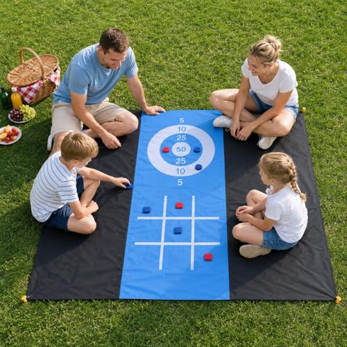 Alfombrilla picnic plegable de playa grande impermeable de 200x200 cm con estacas 3
