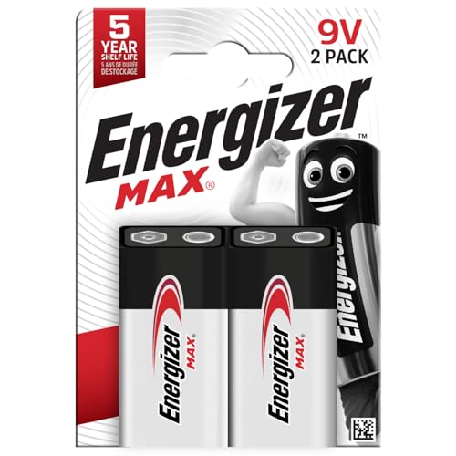 Energizer MAX Alkaline 9V Batteries, Pack of 2
