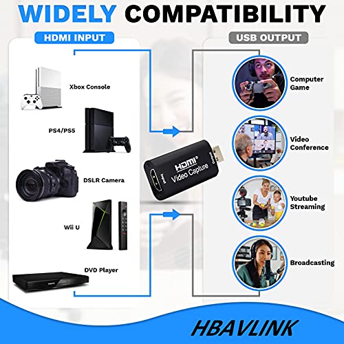 USB 3.0 Capture Card, HBAVLINK HDMI to USB Adapter Video Capture Card 1080p 60Hz Capture for Gaming Streaming, Compatible with Nintendo Switch,... - Image 4
