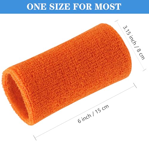 Image of 6 Inch Wrist Sweatbands Tennis Wrist Bands Absorbent Sweat Band for Men and Women Sport Long Wrist Bands, Breathable Cotton Athletic Sweatbands for Basketball, Workout, Running (4 Pack)