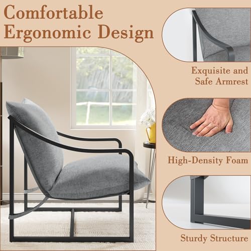 Sillón Plegable Tela Gris miniatura 5