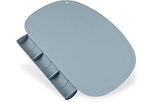 Silicone Countertop Mat: Non-Slip Food Grade Placemat with Raised Edges for Kids