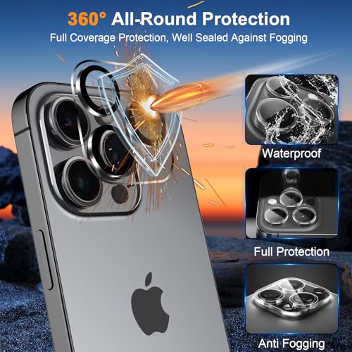SIBEITU 3 Pack Screen Protector for iPhone 16 Pro Max with 3 Pack Camera Lens Tempered Glass Protector, 6.9 Inch HD Clear Glass Film 9H Hardness Full Coverage, Scratch Resistent, No Air Bubbles