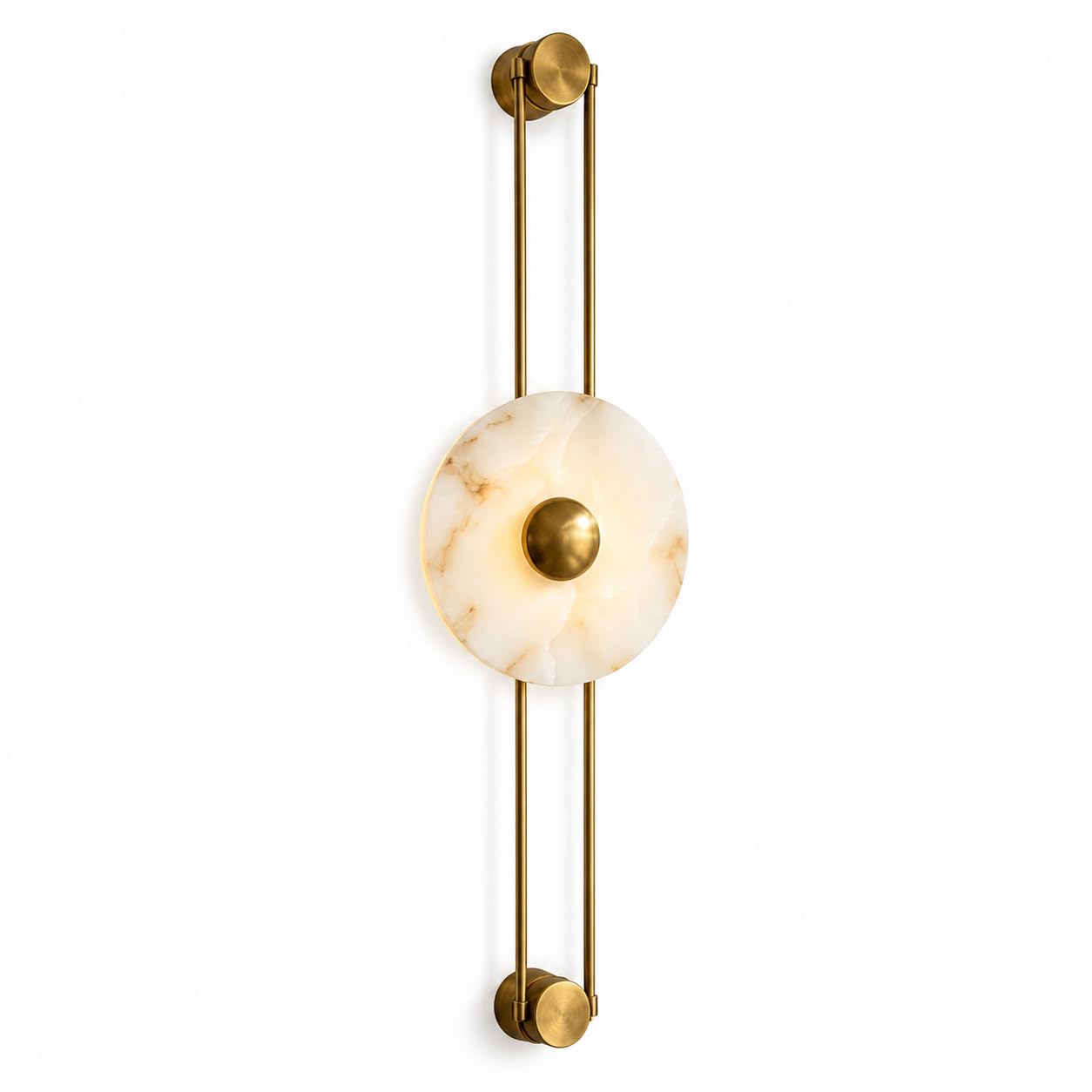 Alabaster Marble Wall Sconce, 47.24In Long Alabaster Wall Sconces Lights Modern 10W 3000K LED Vanity Light Fixtures With Marble Lampshade Gold Wall Mount Lights For Living Room Corridor Bedroom Stairs