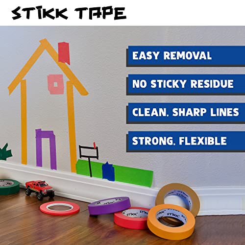 Image of STIKK Painters Tape - 1pk Blue Painter Tape - 3 inch x 60 Yards - Paint Tape for Painting, Edges, Trim, Ceilings - Masking Tape for DIY Paint Projects - Residue-Free Painting Tape