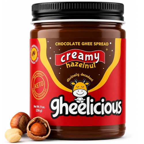 Chocolate Hazelnut Spread with Grass-Fed Ghee Butter, Low Sugar &amp; Keto, 9oz