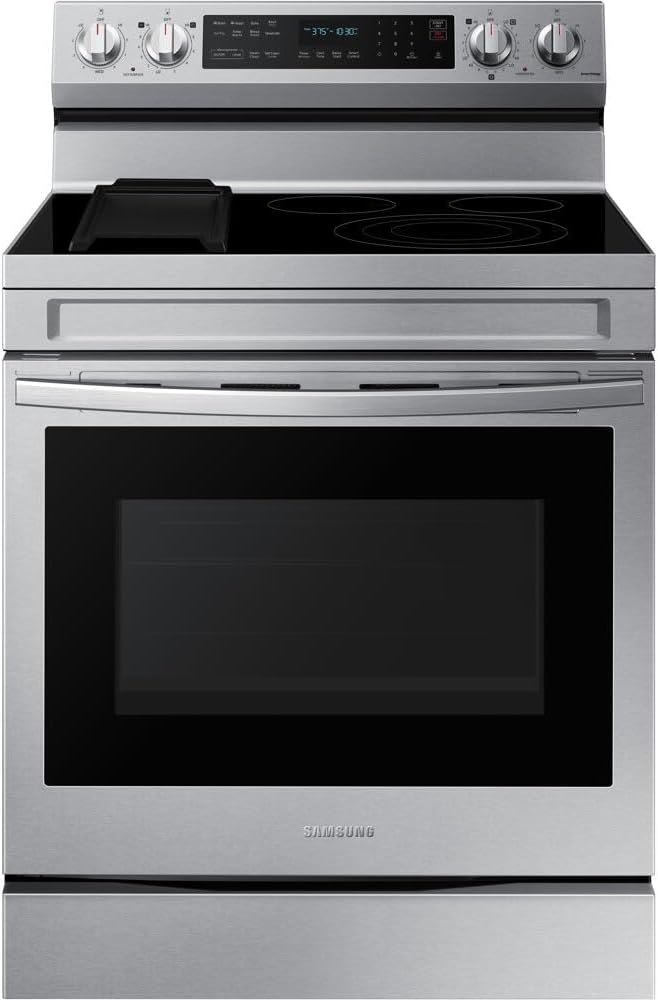 6.3 cu.ft. 5 Burner Element Smart Wi-Fi Enabled Convection Electric Range with No Preheat AirFry in Stainless Steel