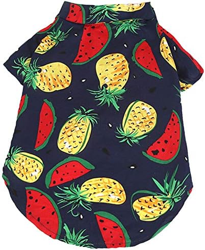 CT COUTUDI Hawaiian Dog Shirts Aloha Dog Shirt Pet Summer Cool Summer Flower Pineapple Shirt for Small to Medium Puppy Dog Cat