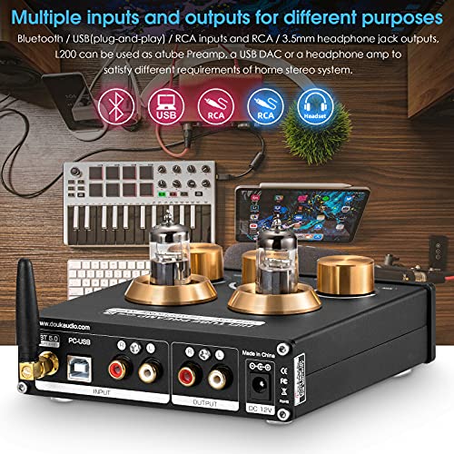 Mini Bluetooth Vacuum Tube Preamp Usb Dac Headphone Amplifier Receiver Aptx-Hd #TOP3