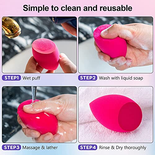 Image of MOOLYAVAAN PRODUCTS Makeup Sponge, Multi-colored Blender Blending Beauty Sponges for Foundations,Powders & Creams, Vegan, Cruelty Free and Non-Latex {Color May Vary} (PACK OF 5)