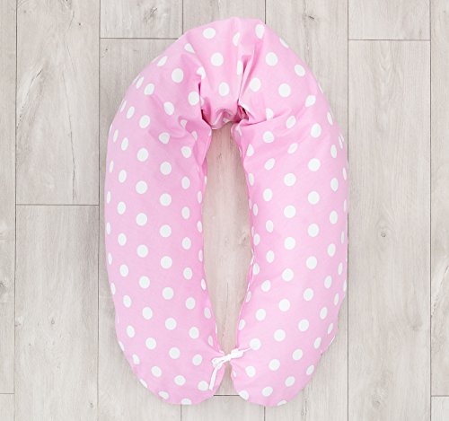 loolay® Cojín Cojín XXL Super Suave Lactancia cervicales Ink.Funda 170 cm Patrón: Lunares Rosa