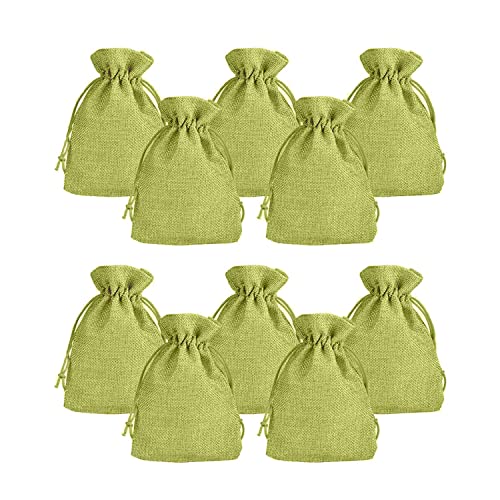 Image of Lifekrafts Linen Jute Pouches |Green| Adjustable Drawstring | Multipurpose Jute Bags