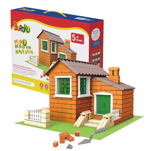 Buroku - Jeu de Construction de Maison en Briques | 304 Pièces en Plastique ABS Sûr pour les Enfants | Améliore les Compétences Précoces et le...