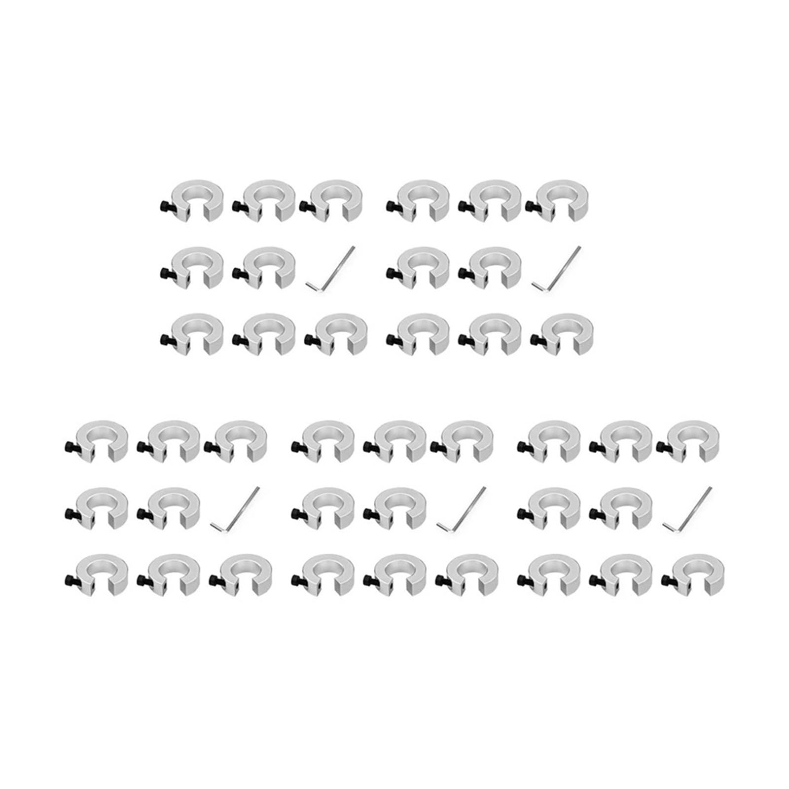 YFBCMXSKG 40Pcs SBR20 Linear Rail Stop Collars Aluminum Alloy Shaft Limit Fixing Rings with Wrench, Linear Rail Shaft Stop Collars