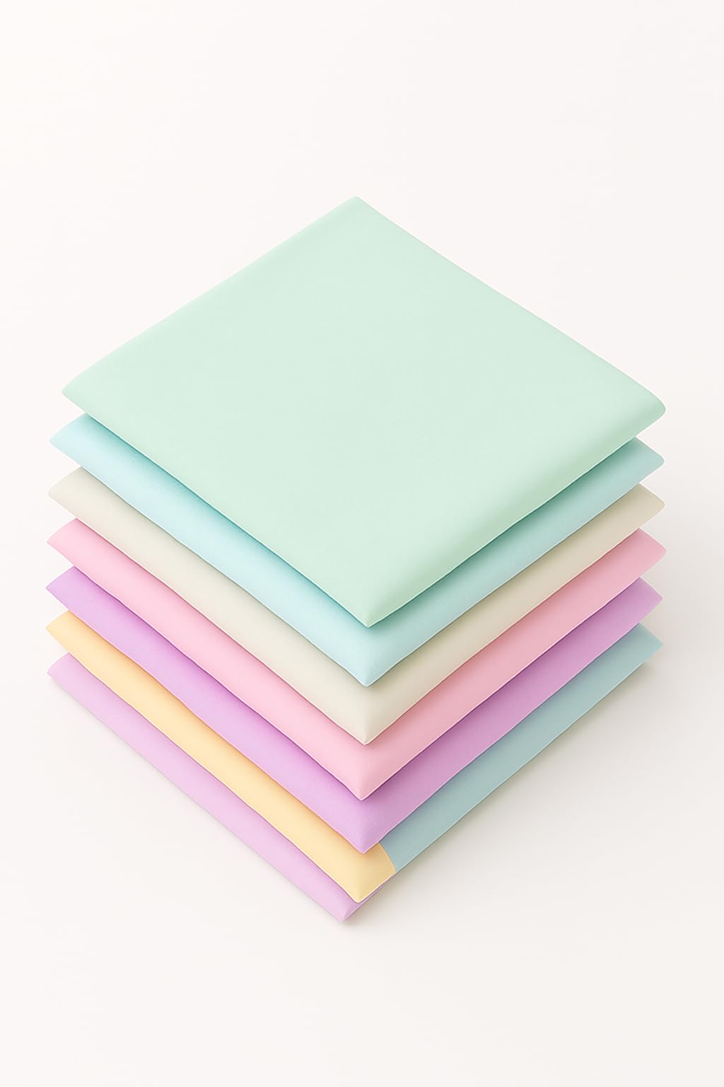 Cotton Handkerchiefs for Women, Pastel Colours, 25 x 25 cm, Pack of 6, multicolors