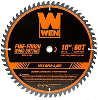 WEN BL1060 10-Inch 60-Tooth Fine-Finish Professional Woodworking Saw Blade for Miter Saws and Table Saws