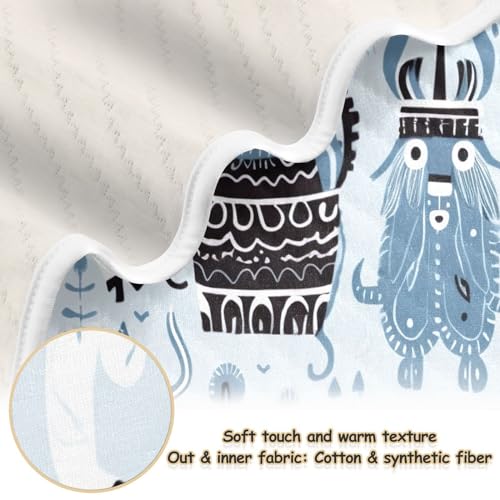 Image of Cartoon Viking Baby Blanket Cotton Cozy Throw Blanket Warm Nursery Swaddle Receiving Toddler Blankets 30 inch x 40