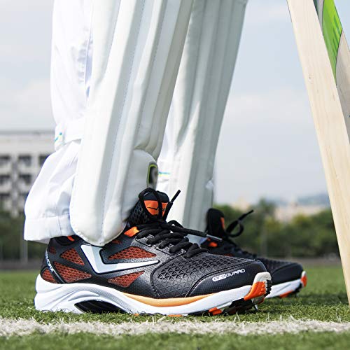 Buy Jazba Men's Orange Black Synthetic Cricket Shoes (JZ5011M01_Orange
