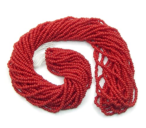 Perlin Seed Beads 2 mm Preciosa Ornela Czech 9000 Pieces CZ Glass Beads 11/0 24 on Multiple Strands (Dark Red Opaque) - Image 3