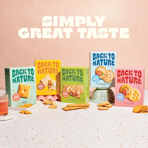 Image of Back to Nature Multigrain Flatbread Crackers, Non-GMO, Plant-Based Snack Cracker, Made with Wheat Flour & Whole Grains, Snack Happy, 5oz Box (Pack of 2)