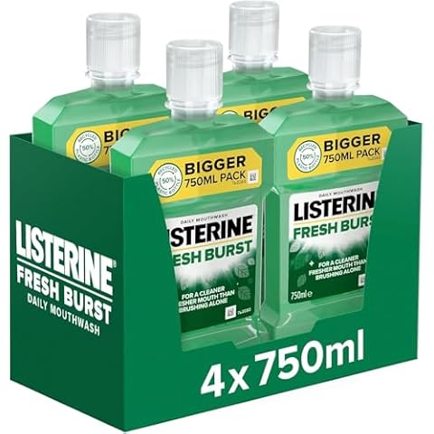 Listerine Fresh Burst Mouthwash Pack of 4 Cover