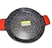 Non-Stick Pan with Marble Coating, Black and Red Removable silicon Handle, Speckled Surface Finish, Heavy Duty Cookware 14in Suitable for All Types of Stoves Sartén antiadherente