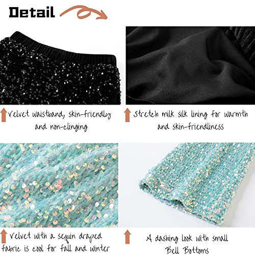 Image of WELAKEN Sequin Casual Pants for Girls with Lining Kids & Little Girl's Sparkling Trousers