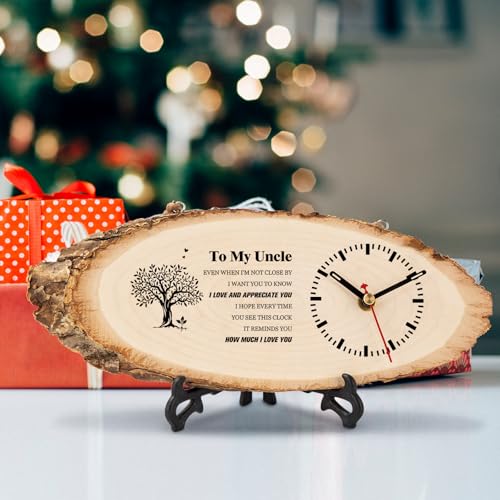Reloj de pared de madera analógico estilo rústico miniatura 6