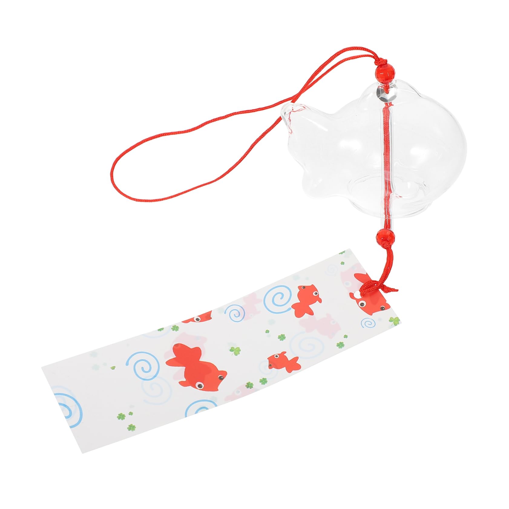 BESPORTBLE Style Glass Goldfish Wind Chime Transparent Bell Decor for Home and Garden Unique Hanging Decoration