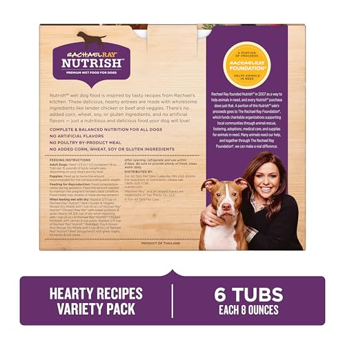 Nutrish Hearty Recipes Wet Dog Food Variety Pack, 8 oz. Tubs (Rachael Ray) - image 3