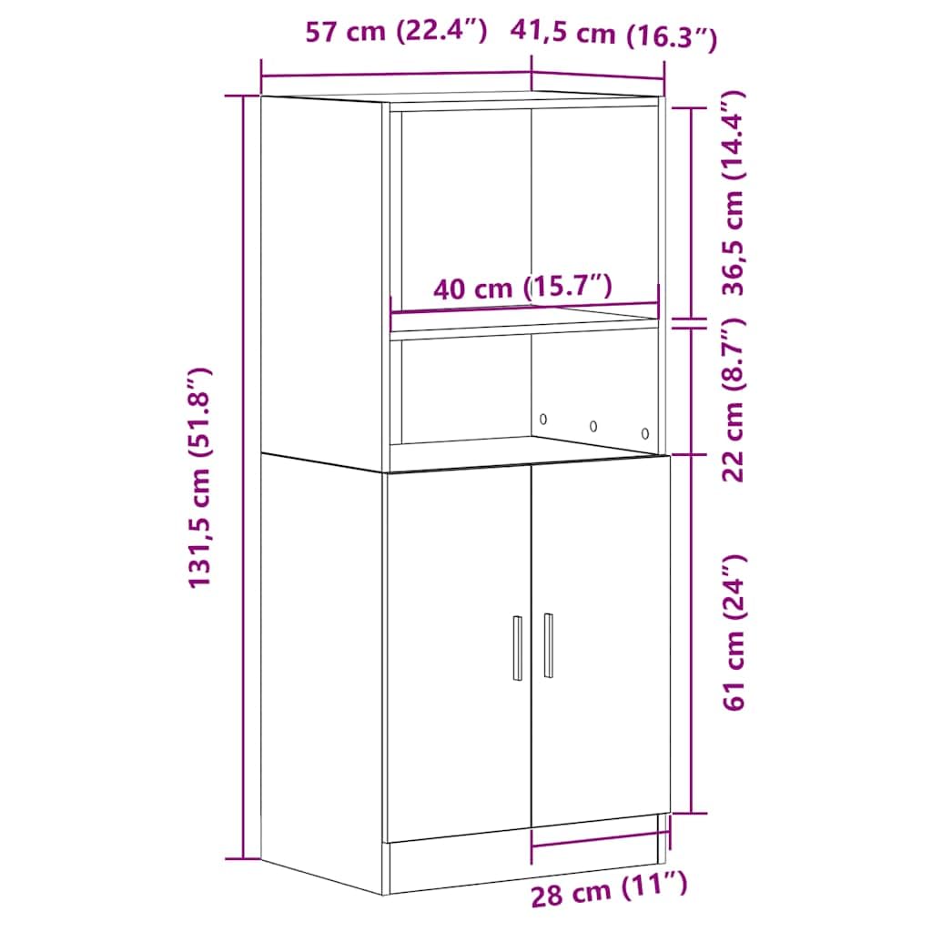 Armoire de cuisine chêne sonoma 57x41,5x131,5cm bois ingénierie