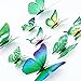 LUTER 24 Pezzi Adesivi Murali Farfalla 3d Adesivi Murali Farfalla 4 Misure Adesivi Murali Rimovibili Decorazioni Artistiche Per Camera Da Letto Decorazioni Per Matrimoni (Verde)