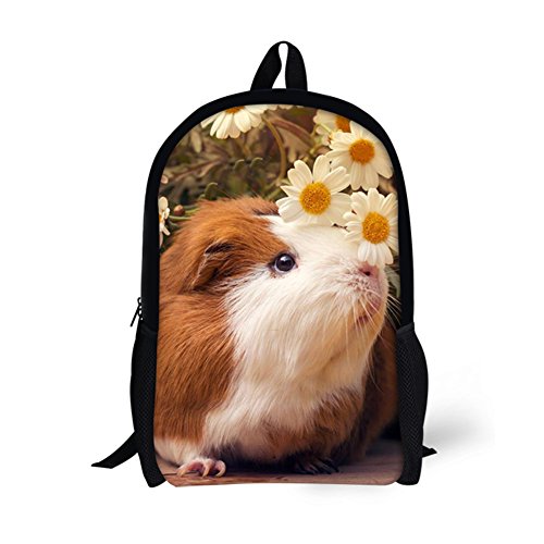 Guinea Pigs Flowers Backpack for Child Girls Kids Book School Bags