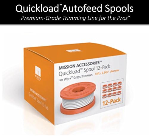 Quickload 0.065" Replacement Autofeed Spool for WORX String Trimmers (Compatible with WA0010), 12-Pack