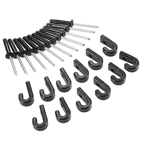 Gancho, Andoer 12 PCS J Hooks Ganchos de amarração Ganchos elásticos com 12 rebites para acessórios