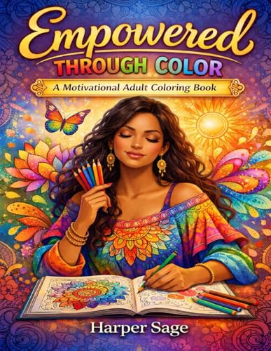 Empowered Through Color: A Motivational Adult Coloring Book: Mind...