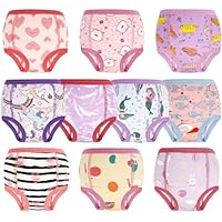 MOEMOE BABY Potty Training Pants Cotton Toilet Training Pants Toddler Training Underwear Reusable Training Pant,Purple Unicorn,10 pack,3 Years